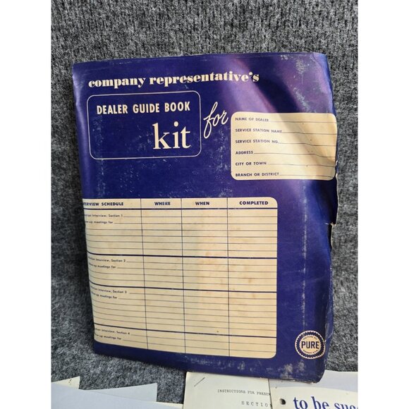 Pure Oil Company Advertising Car Dealer Guide Kit Packet Forms Booklets Document - Picture 12 of 13